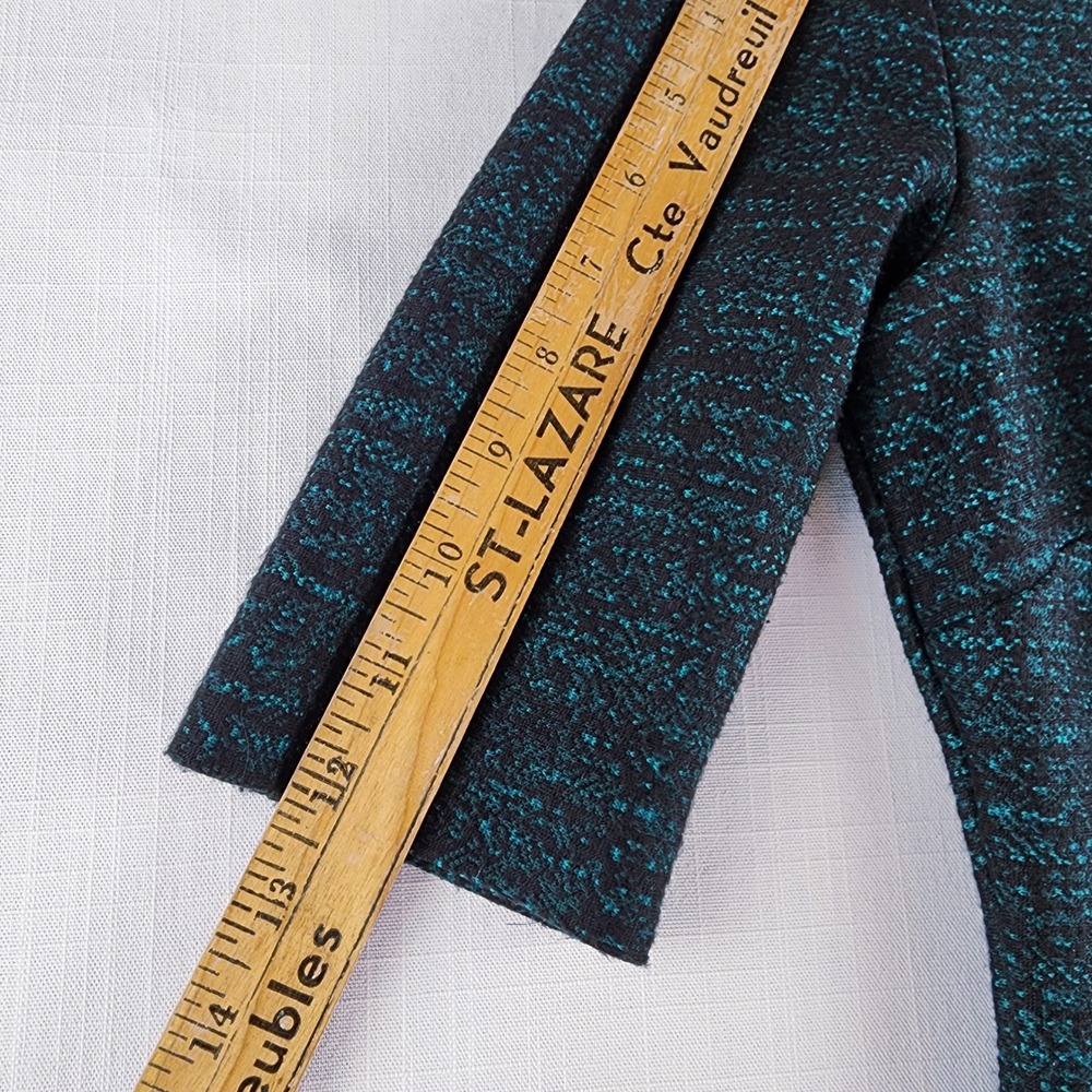 Le Chateau Sheath Dress Women Small Black Teal Marled Knit V Neck Made in Canada - Picture 8 of 13